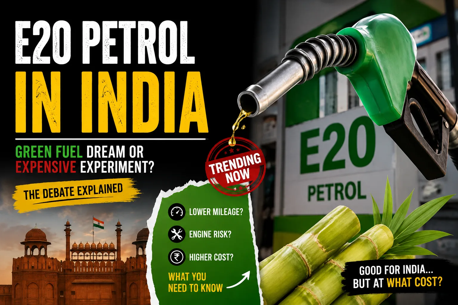 E20 Petrol: India's Green Fuel Dream or an Expensive Experiment? The Debate Explained